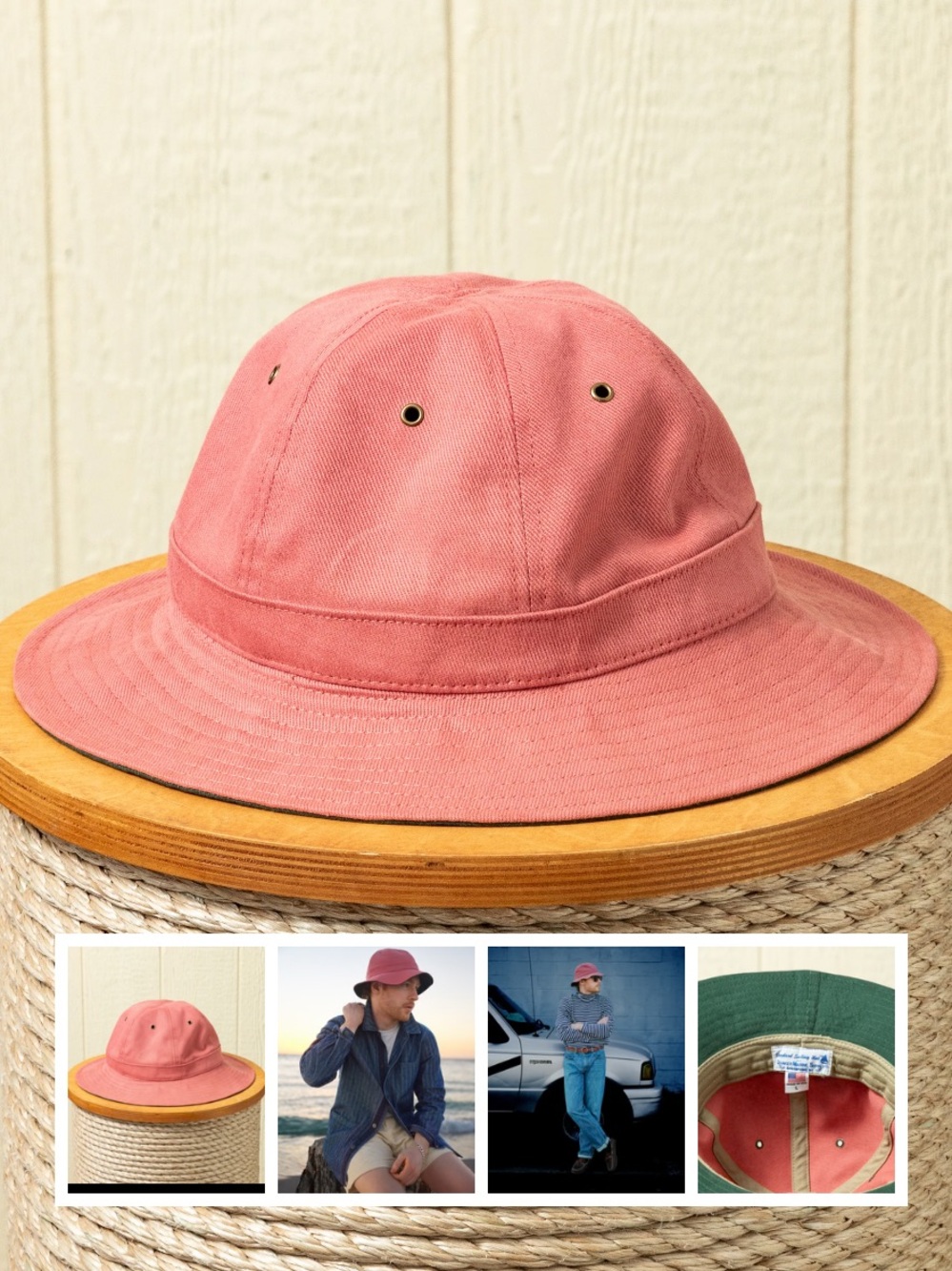 Quaker Marine Supply NWOT Standard Sailing Hat Nautical Red Denim